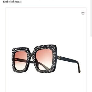 Gucci Black Sunglasses with Pink Gradient Lenses